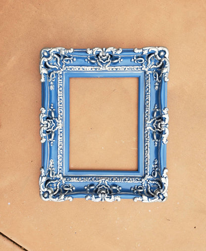 12x16 Kids blue picture frame, ornate decorative baroque traditional frame, art fancy frame