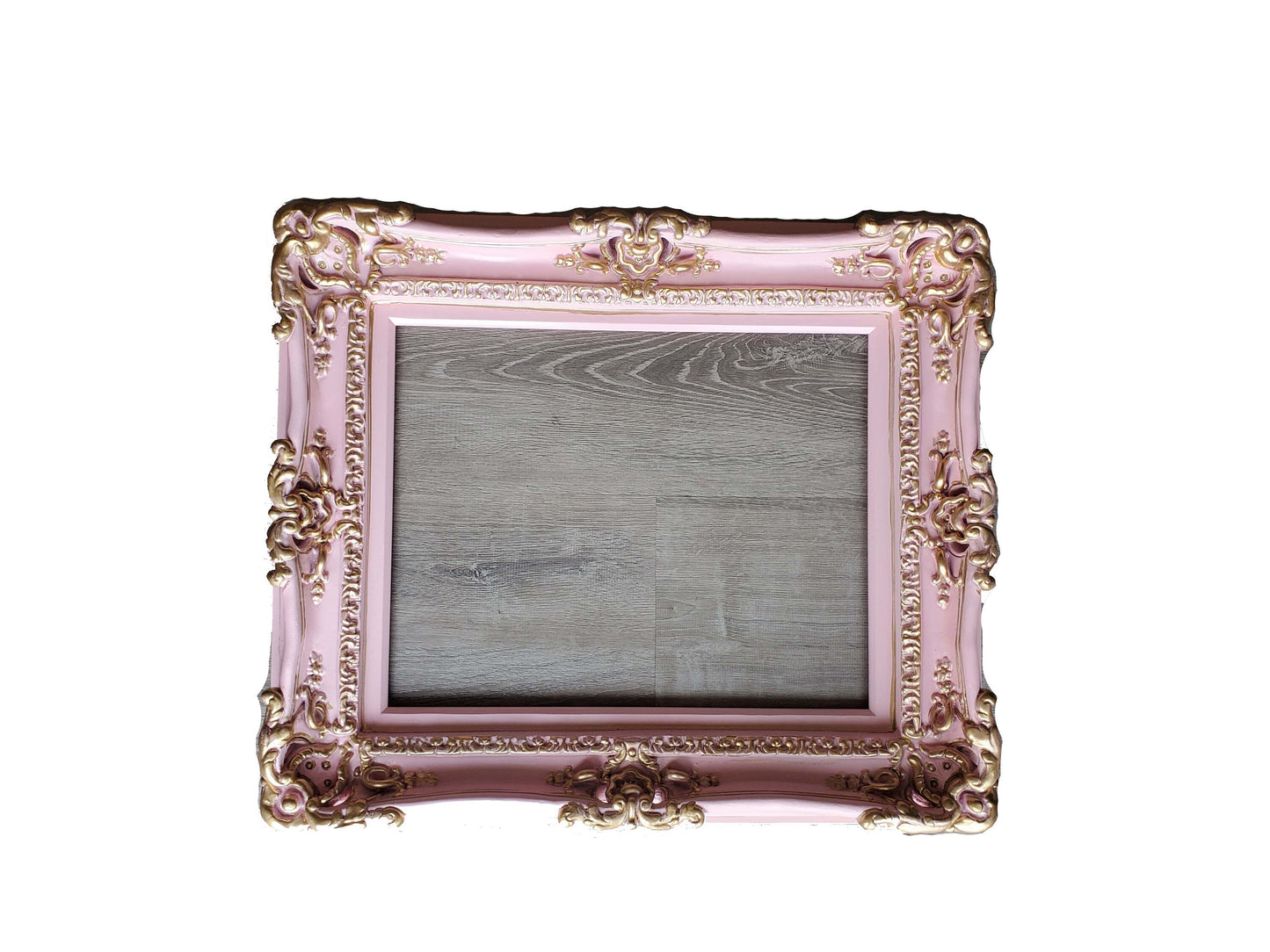 16x20 Baby pink picture fame, shabby ornate wall mirror, baroque photo frame, cottage