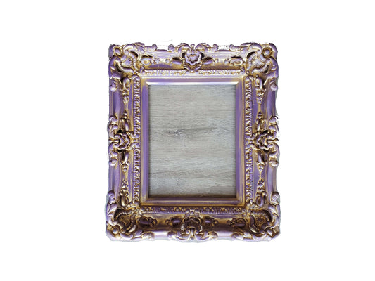 12x16 Vintage Picture Frame, Ornate Style, Original Purple Frame, Cottage Classic Frame