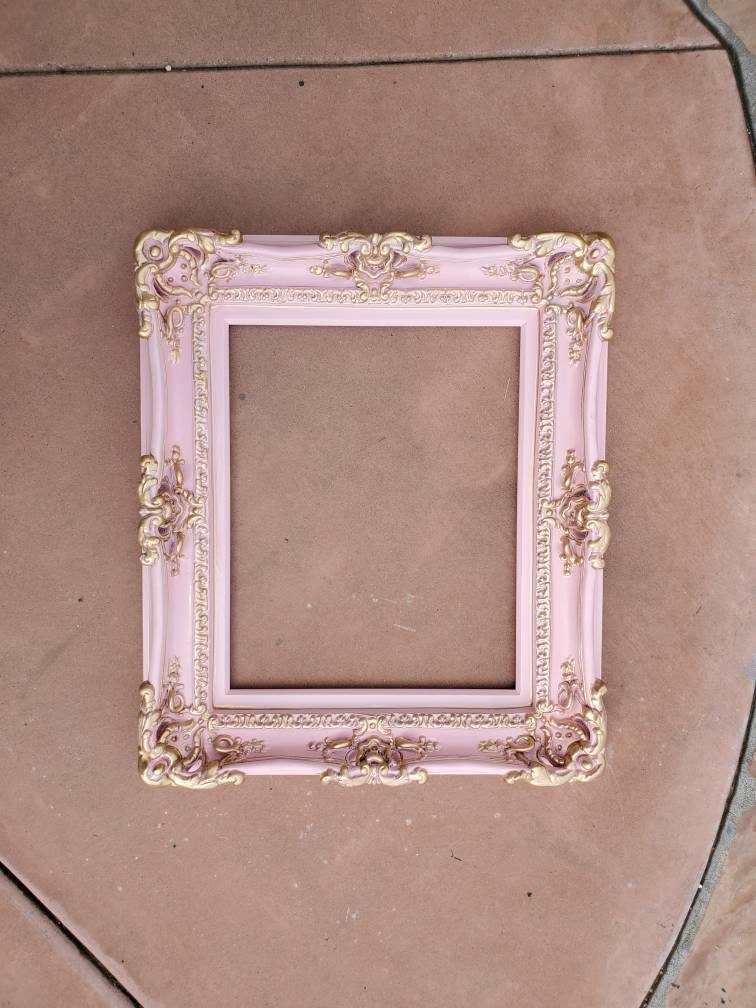 11x14 Baby Pink Picture Frame, Ornate Fancy Frame, Classic Frame