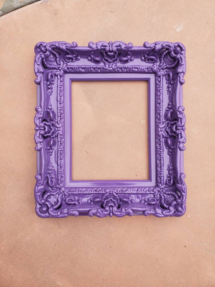8x10 Colorful Picture Frame, Baroque Photo Frame, Art Wall Purple Frame, Children's Décor