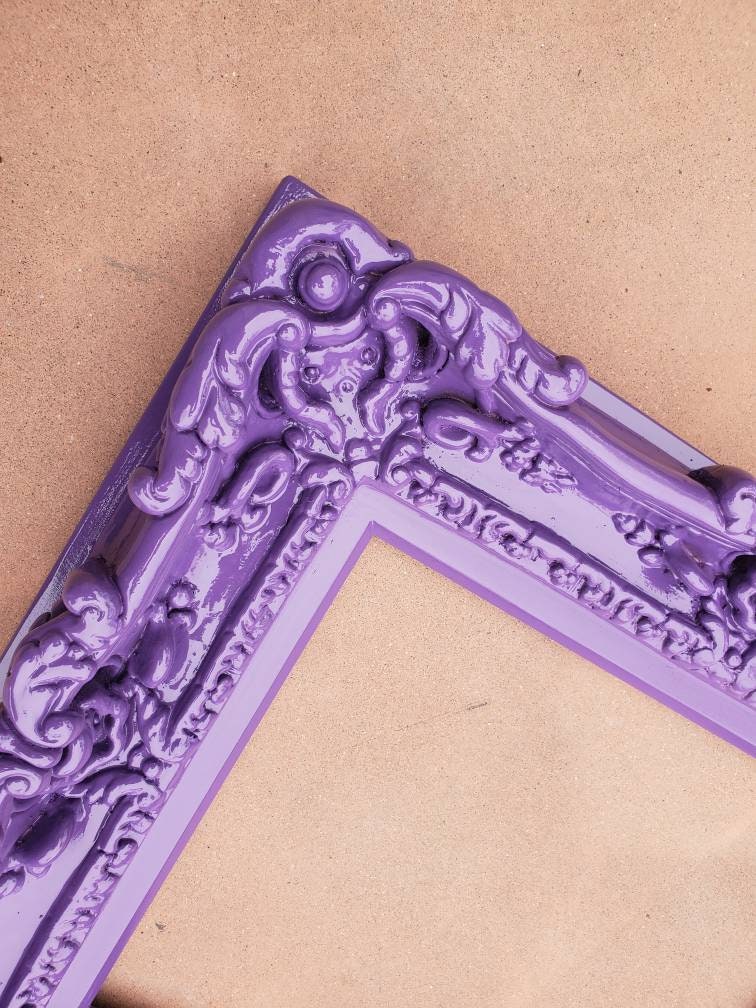 8x10 Colorful Picture Frame, Baroque Photo Frame, Art Wall Purple Frame, Children's Décor