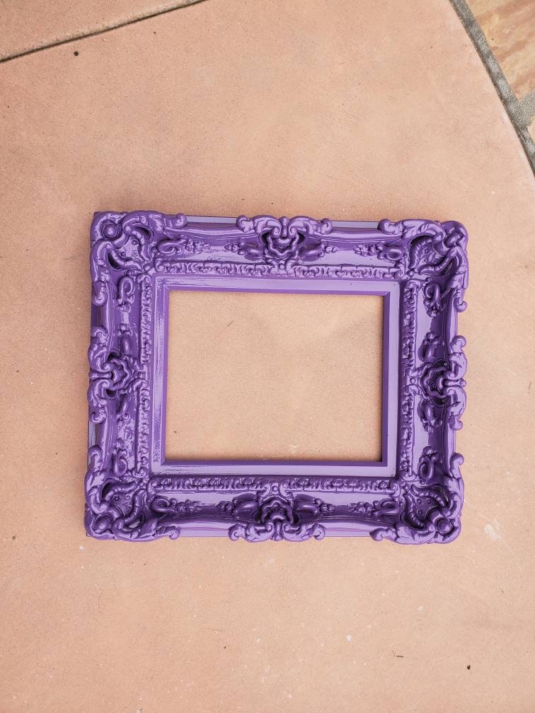 8x10 Colorful Picture Frame, Baroque Photo Frame, Art Wall Purple Frame, Children's Décor
