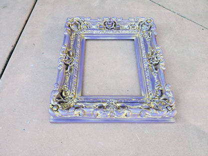 8x10 Cottage Chic Picture Frame, Baroque Art Wall Purple Frame, Photo Frame, Children's