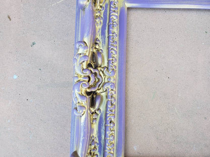 8x10 Cottage Chic Picture Frame, Baroque Art Wall Purple Frame, Photo Frame, Children's