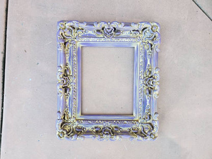 8x10 Cottage Chic Picture Frame, Baroque Art Wall Purple Frame, Photo Frame, Children's