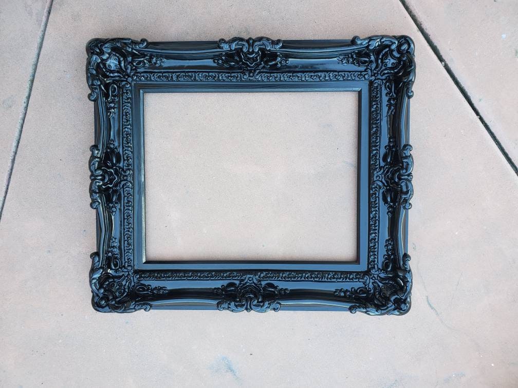 16x20 Black Picture Frame, Baroque Decorative French Frame, Ornate Wedding Frame