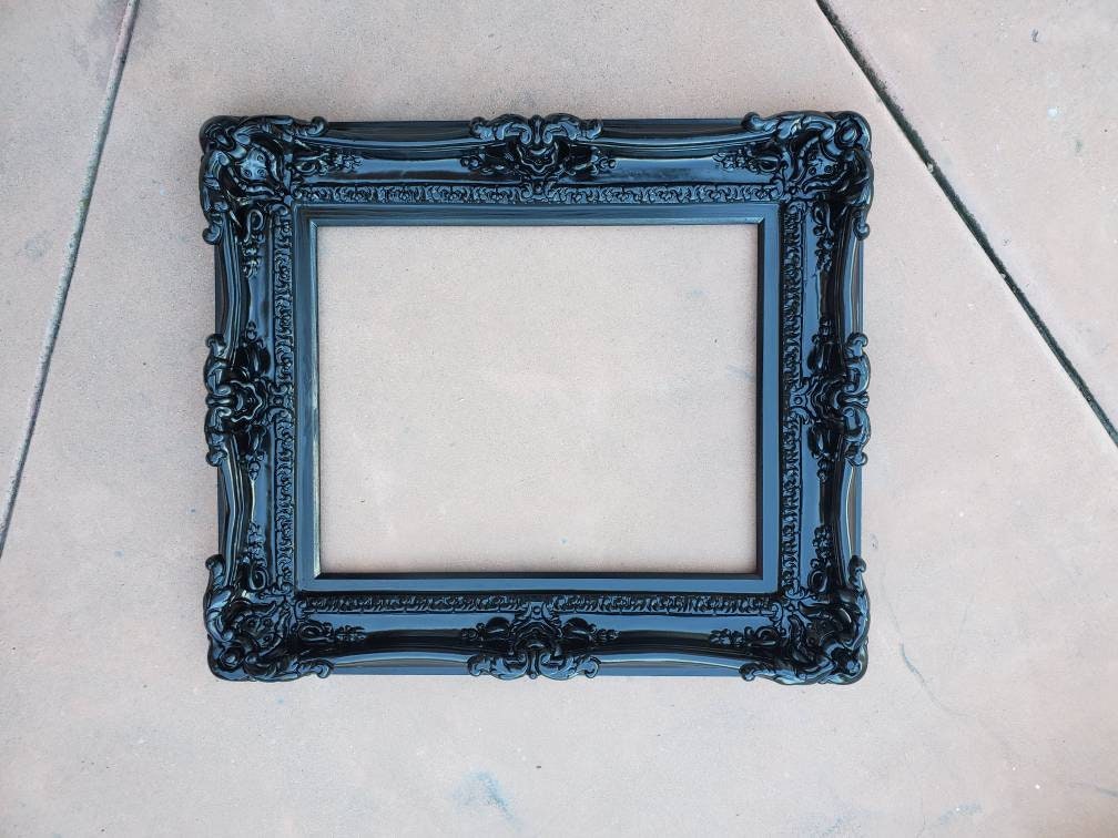 16x20 Black Picture Frame, Baroque Decorative French Frame, Ornate Wedding Frame