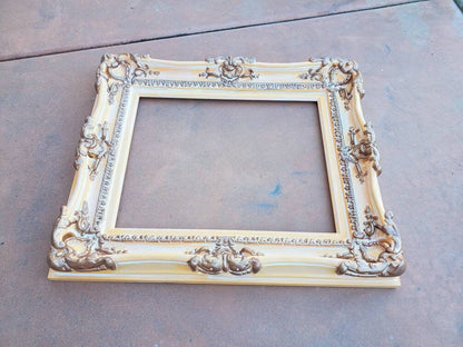 16x20 Cottage Chic Ornate Picture Frame, Shabby Chic Photo Frame, Canvas, Artist Ideas