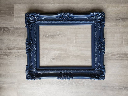 12x16 Blue Frame, Mirror Frame, Art, Baroque Picture Frames, Original Frame, Modern Frame