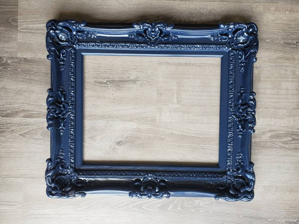 12x16 Blue Frame, Mirror Frame, Art, Baroque Picture Frames, Original Frame, Modern Frame