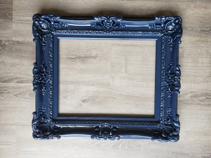 12x16 Blue Frame, Mirror Frame, Art, Baroque Picture Frames, Original Frame, Modern Frame