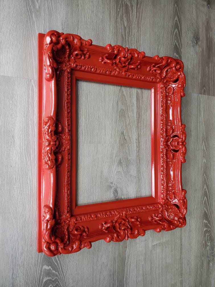 12x16 Dark Red Ornate Picture Frame, Artwork, French Classic Frame, Modern Frame