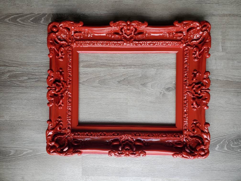 12x16 Dark Red Ornate Picture Frame, Artwork, French Classic Frame, Modern Frame