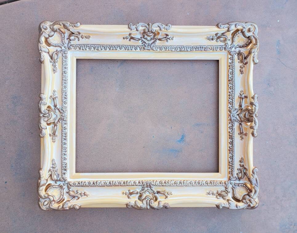 20x24 Cottage Chic Frame, Distressed Picture Frame, Baroque Frame