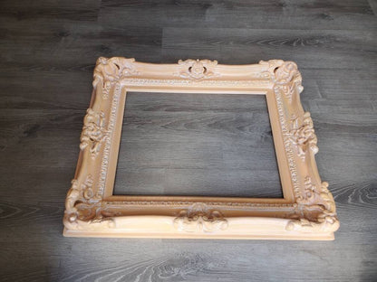 20x24 Shabby Distressed Peach Photo Frame, Traditional Baroque Style