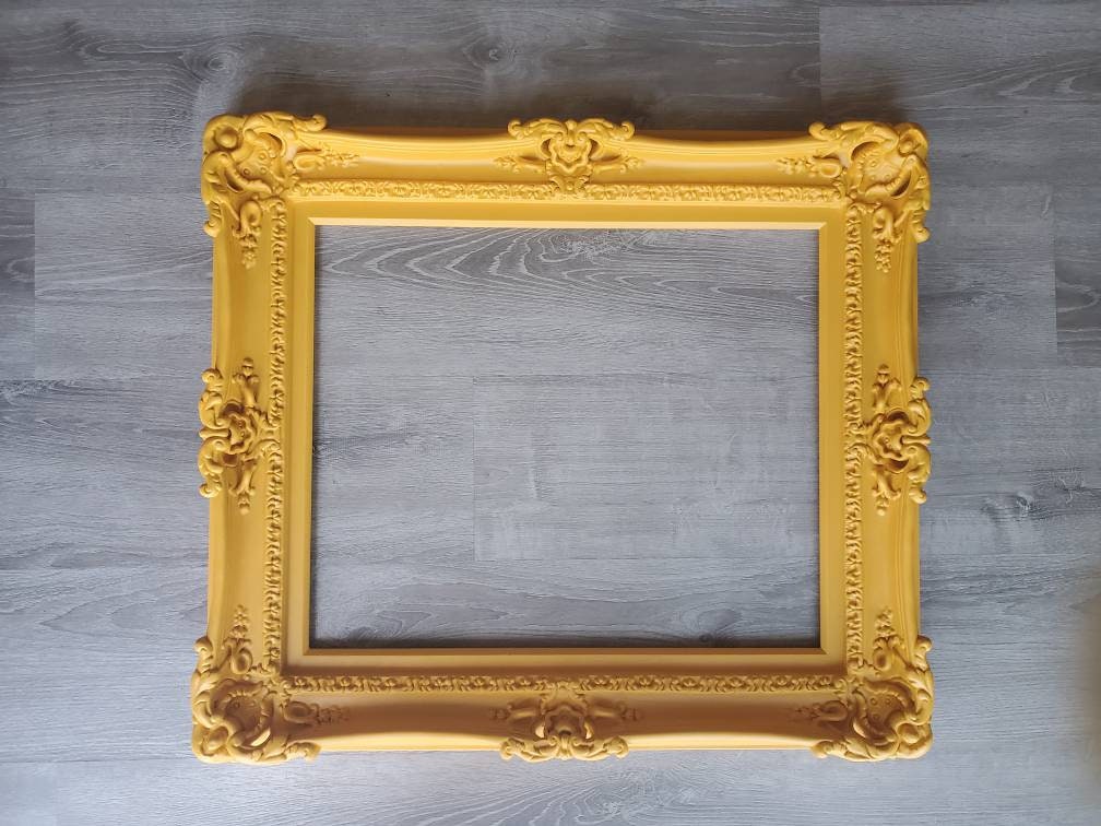16x20 Yellow Picture Frame, Colorful Baroque Frame, Art Paint, Painting, Mirror, Photo Frame