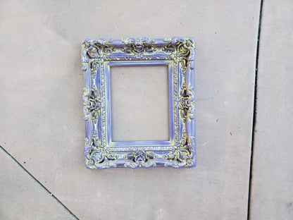 8x10 Cottage Chic Picture Frame, Baroque Art Wall Purple Frame, Photo Frame, Children's