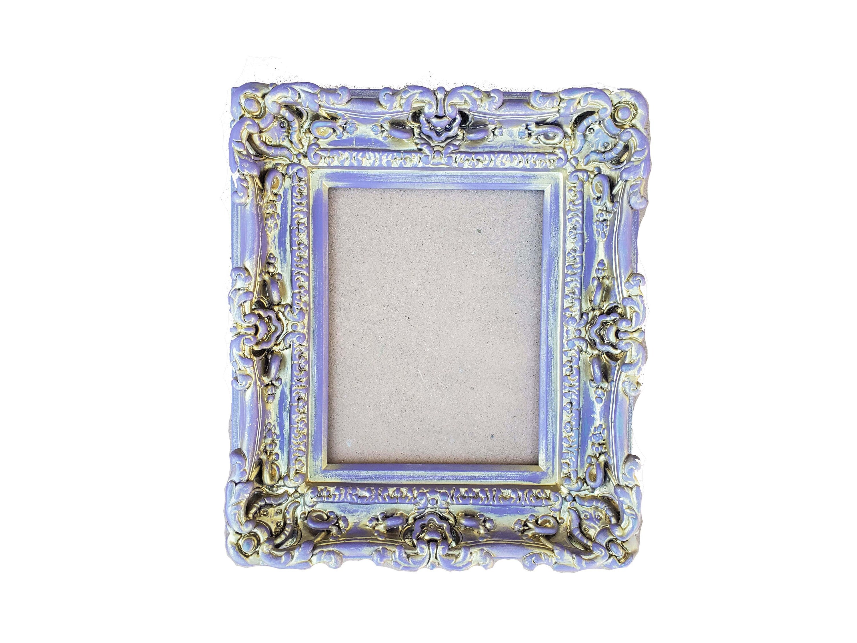 8x10 Cottage Chic Picture Frame, Baroque Art Wall Purple Frame, Photo Frame, Children's