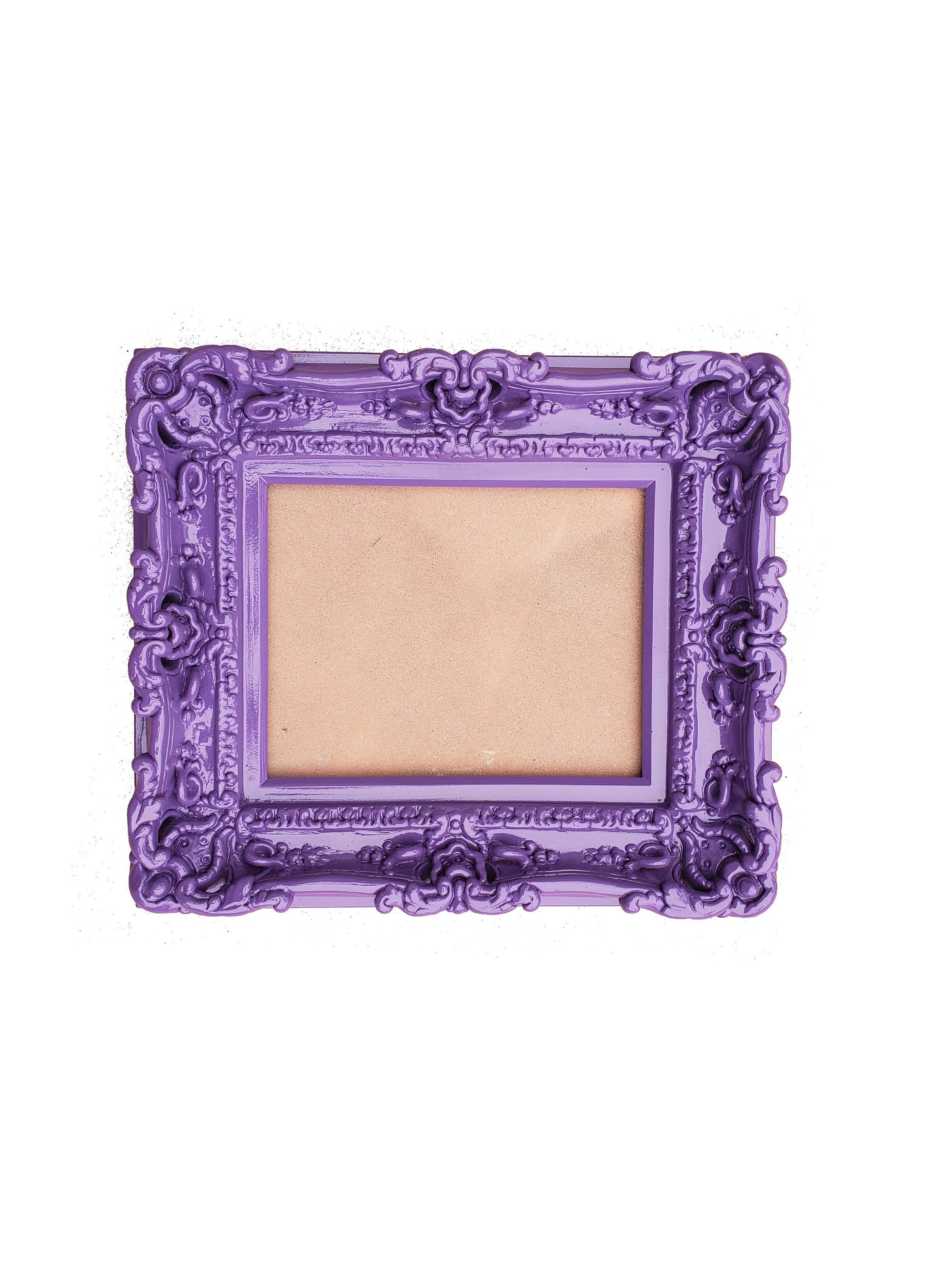 8x10 Colorful Picture Frame, Baroque Photo Frame, Art Wall Purple Frame, Children's Décor