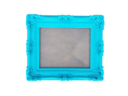 12x16 Decorative Frame, Baroque Blue Picture Frame, Ornate Photo Frame, Colonial Frame