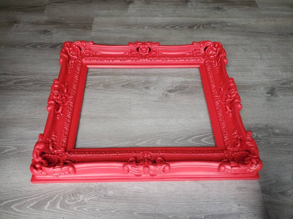 16x20 Red Photo Frame, Ornate Picture Frame, Traditional Original Frame