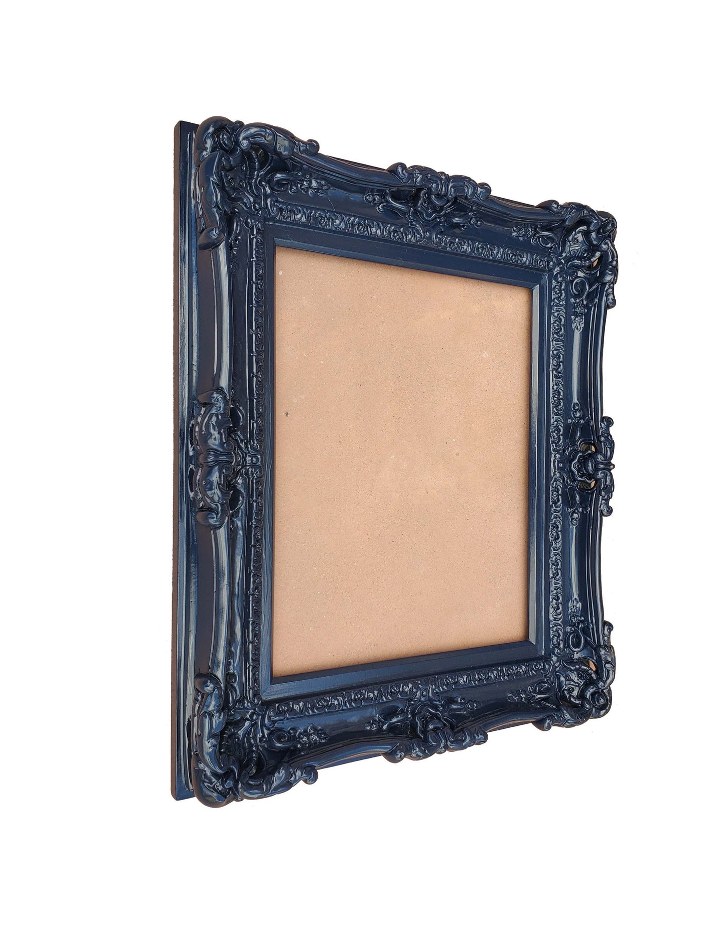 12x16 Ornate Photo Frame, French Frame, Canvas Artwork Paint Frame, Gift, Midnight Blue