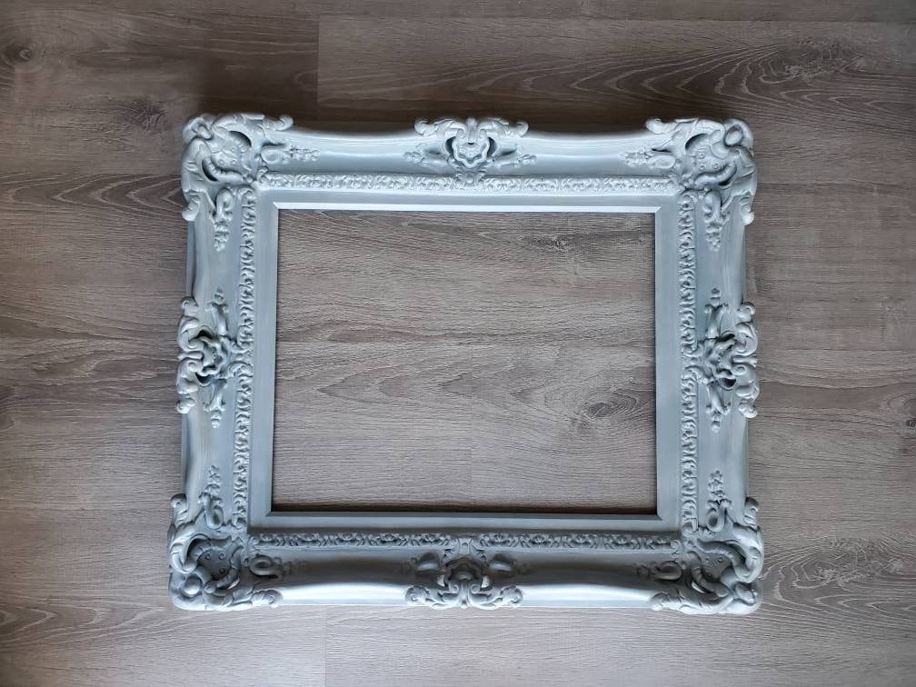 16x20 Cottage Chic Gray Picture Frame, Colonial Baroque Photo Frame, French Frame