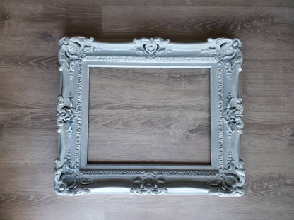 16x20 Cottage Chic Gray Picture Frame, Colonial Baroque Photo Frame, French Frame