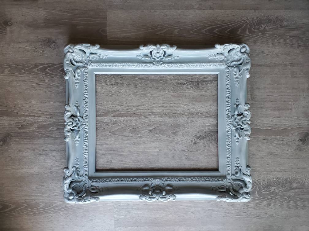 16x20 Cottage Chic Gray Picture Frame, Colonial Baroque Photo Frame, French Frame