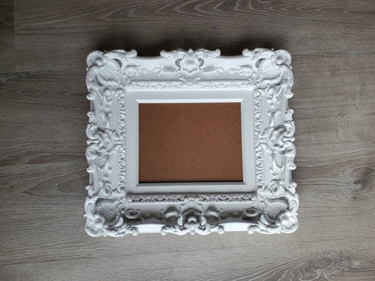 8.5x11 White Frame, Diploma Frame, Certificate Frame, Fancy Baroque Frame, Classic Frame