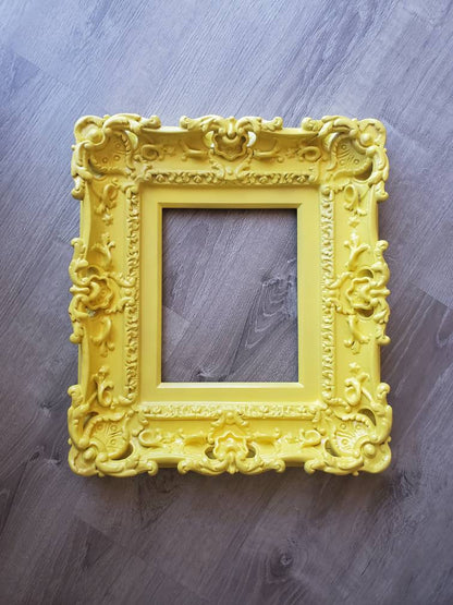 8.5x11 Yellow Frame, Ornate Baroque Picture Frame, Photo Frame, Fancy Frame, Diploma