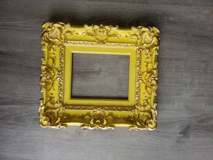 8x10 Baby Yellow Frame, Baroque Picture Frame, Cottage Chic Photo Frame