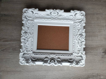 8.5x11 White Frame, Diploma Frame, Certificate Frame, Fancy Baroque Frame, Classic Frame