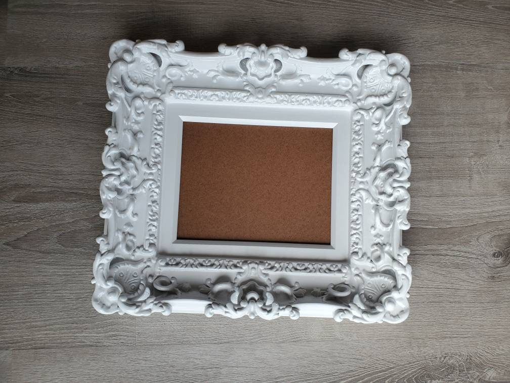 8x10 White frame baroque wedding wall picture frame art painting print cottage photo