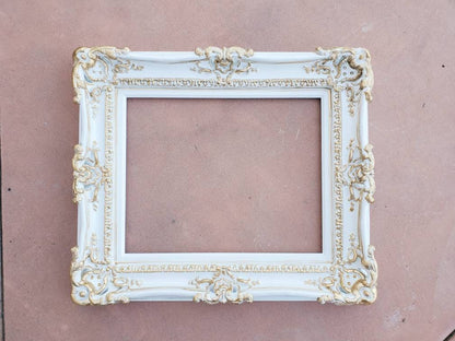 12x16 Shabby White Picture Frame, Cottage Chic Wall Ornate Photo Frame, French Country