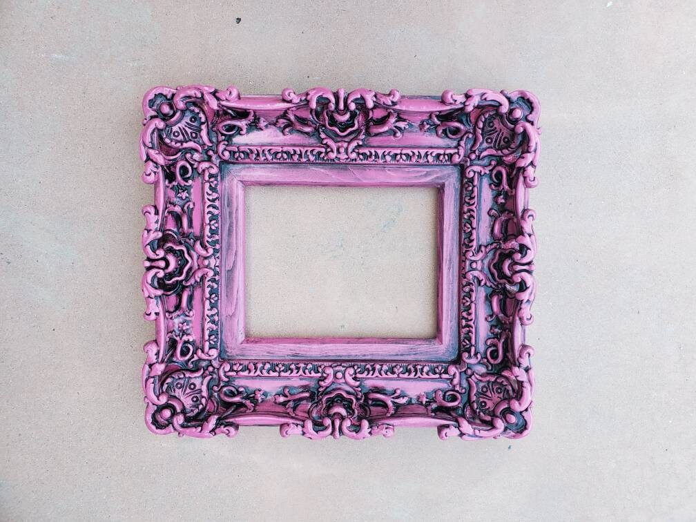 8x10 Vintage pink picture frame, baroque ornate wall frame, classic photo frame, art