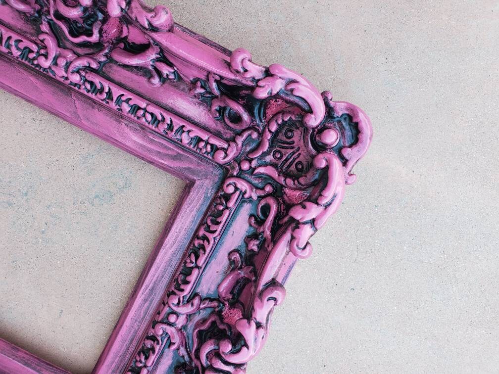 8x10 Vintage pink picture frame, baroque ornate wall frame, classic photo frame, art