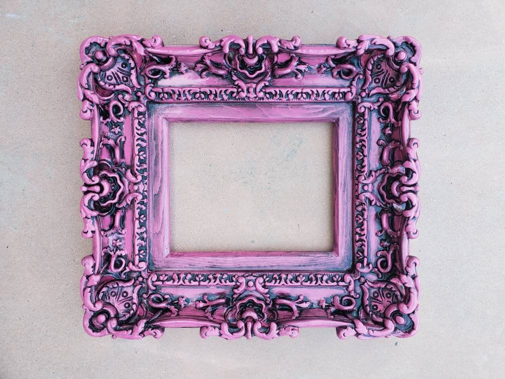 8x10 Vintage pink picture frame, baroque ornate wall frame, classic photo frame, art