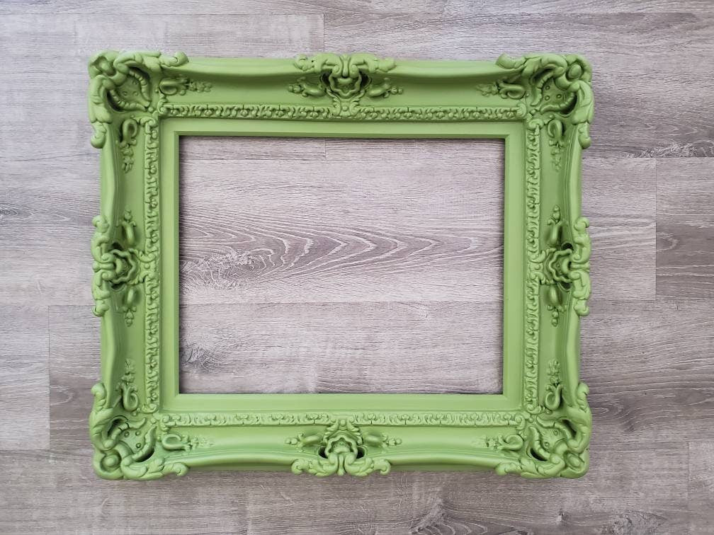 16x20 Ornate Green Picture Frame, Cottage Chic Photo Frame, Art, Wall Home Ideas
