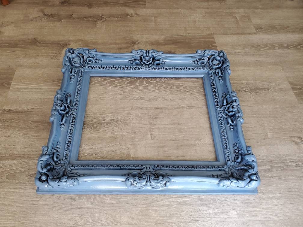 20x24 Baby picture frame, frame in vintage distressed style, fancy frame