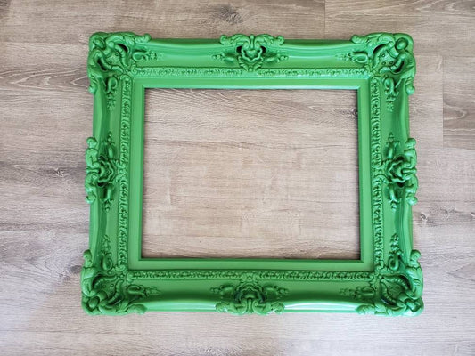 16x20 Ornate Green Picture Frame, Colonial Colorful Fancy Frame, Photography