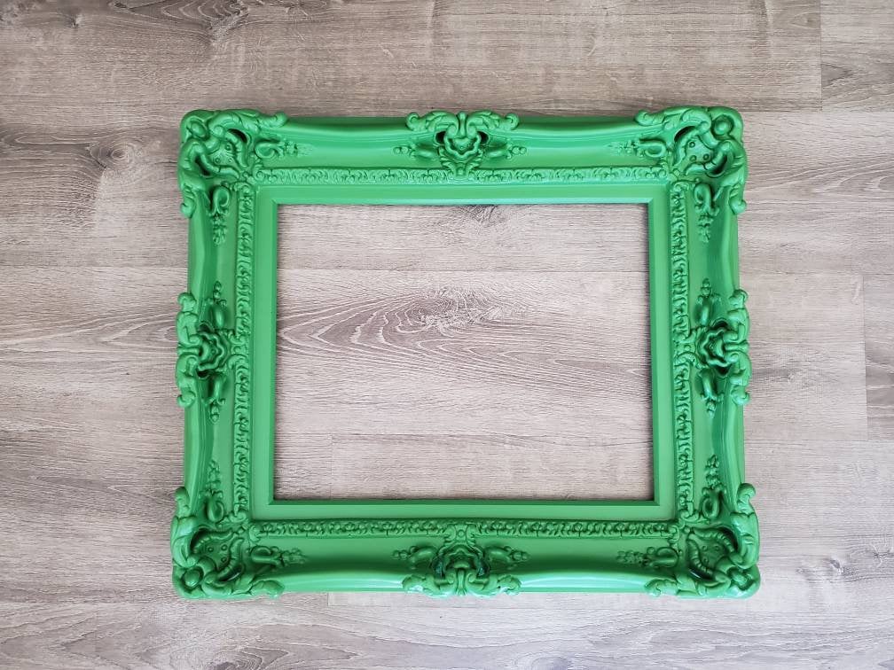 16x20 Ornate Green Picture Frame, Colonial Colorful Fancy Frame, Photography