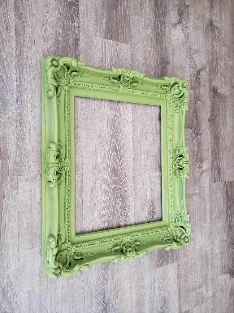 16x20 Ornate Green Picture Frame, Cottage Chic Photo Frame, Art, Wall Home Ideas