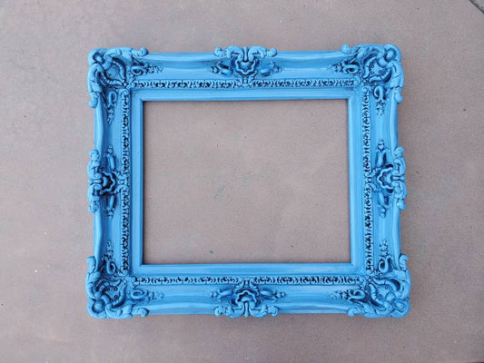 16x20 Vintage Blue Picture Frame, Antique Ornate Frame, Traditional Frame