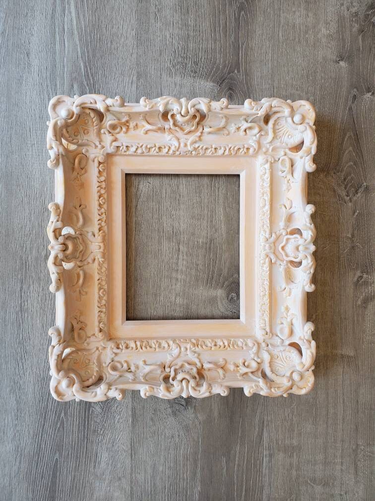 8x10 Shabby Photo Frame, Cottage Distressed Peach Picture Frame, Vintage Frame