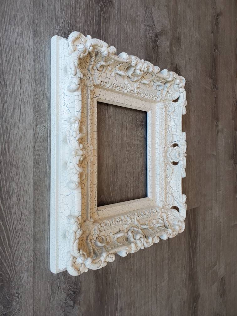 8x10 Cracked Cottage Chic Vintage Photo Frame, Baroque Ornate Wedding Frame