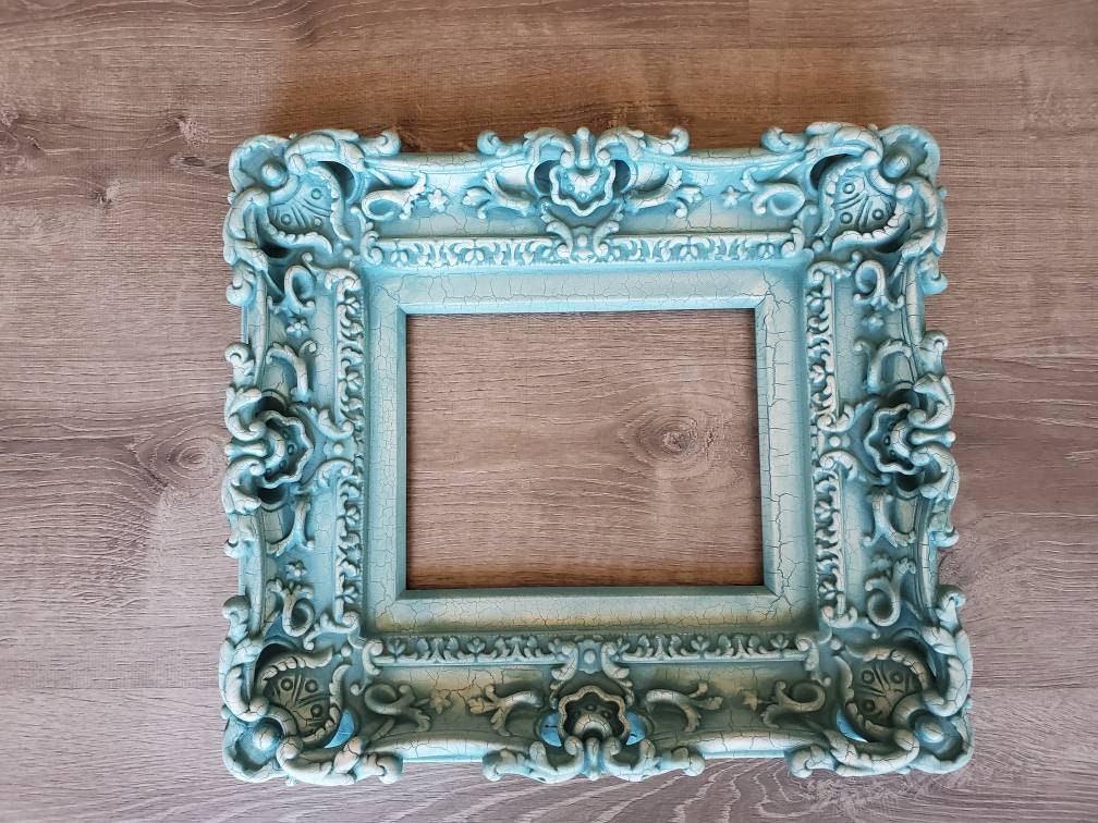 8x10 Cottage Chic Picture Frame in Old Cracked Style, Rustic Baroque Frame, Art Wall