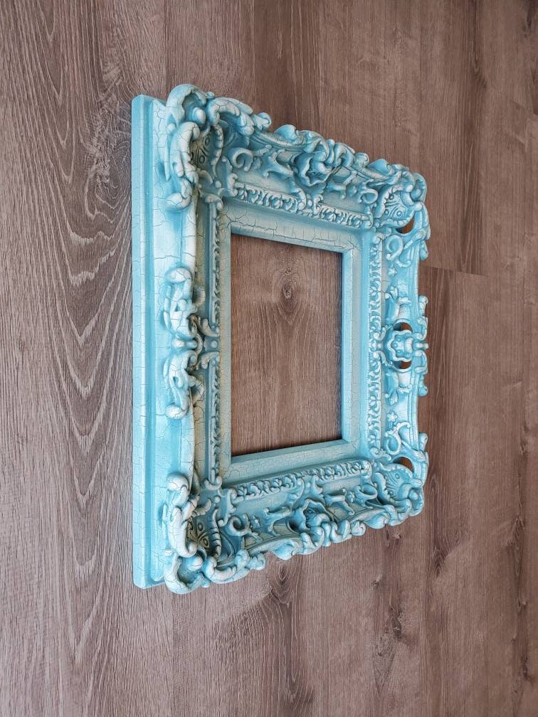 8x10 Cottage Chic Picture Frame in Old Cracked Style, Rustic Baroque Frame, Art Wall