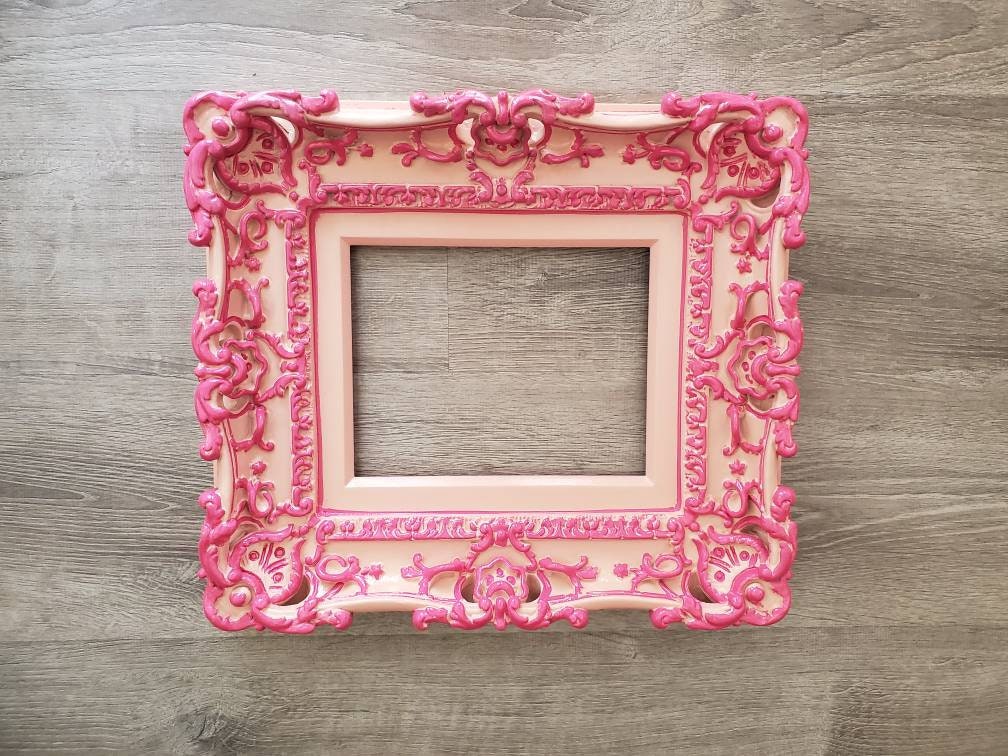 8.5x11 Original pink frame, baroque baby picture frame, photography ideas, two tones